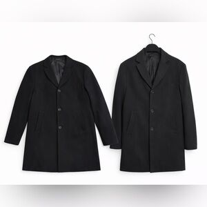 H&M Men’s Black Coat Size 46R Wool Blend Classic Tailored Jacket